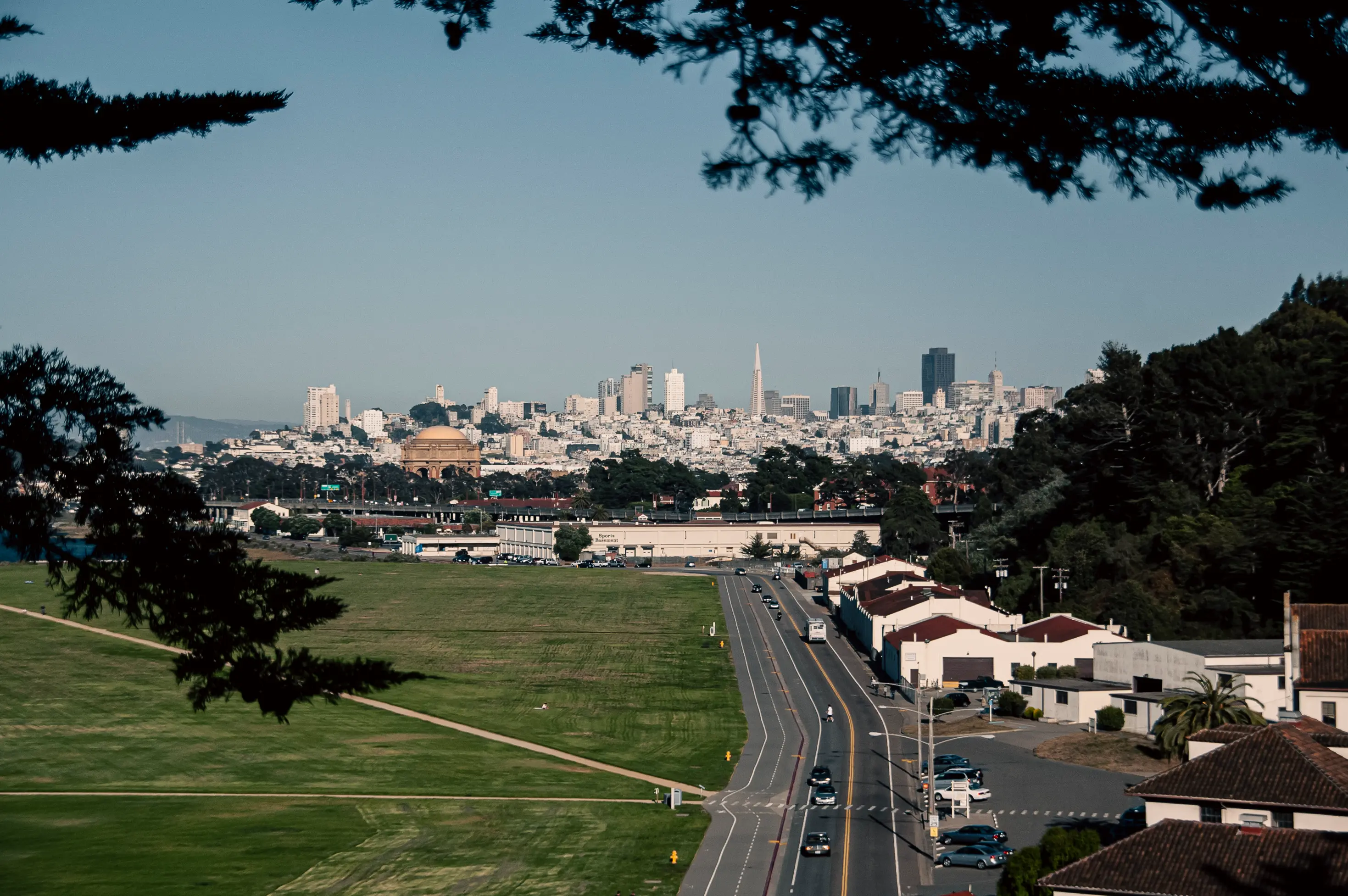 View of San Francisco from Battery Bluff Park area.