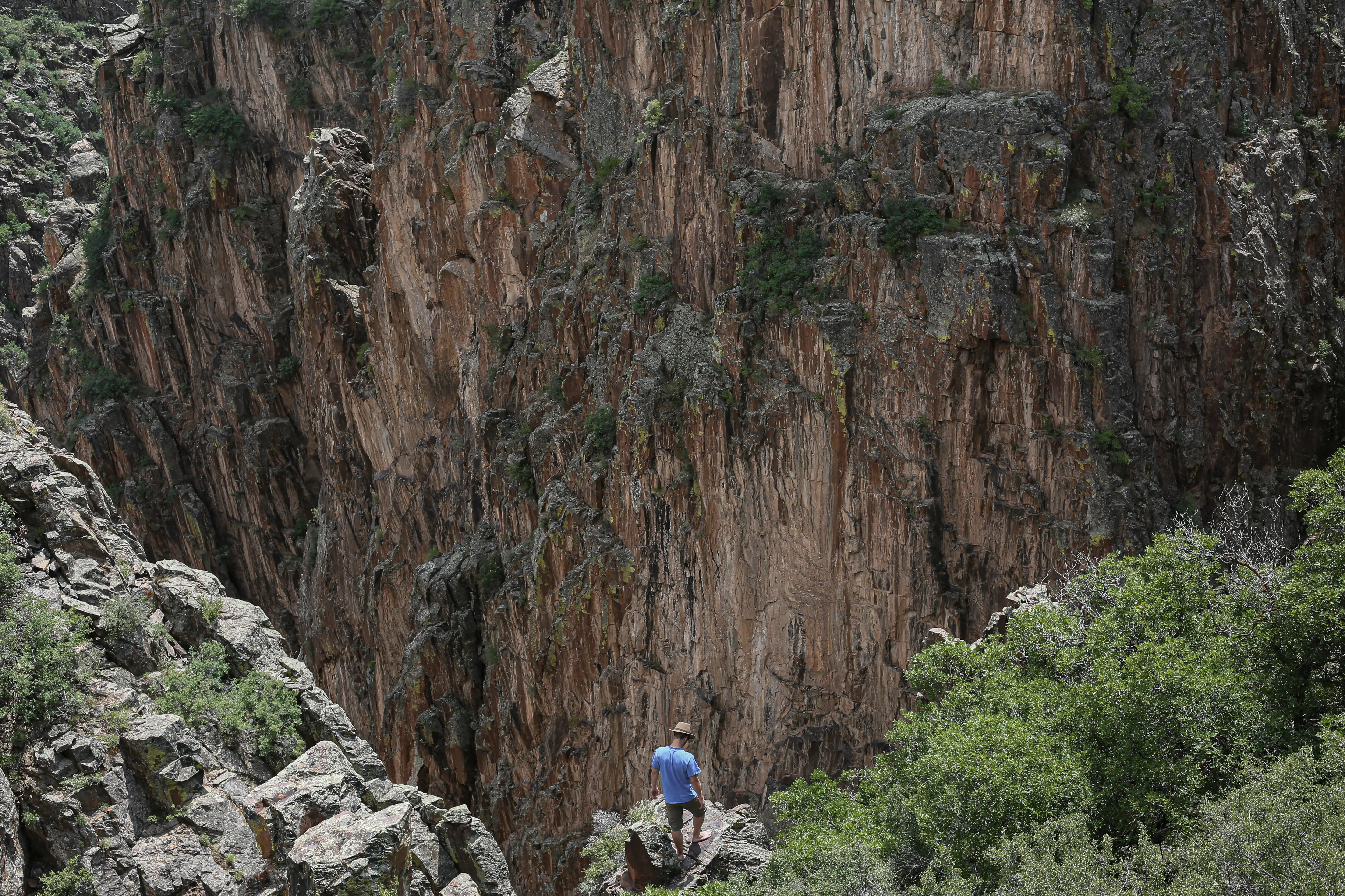 The steep walls of the Black Canyon of the Gunnison, Colorado.