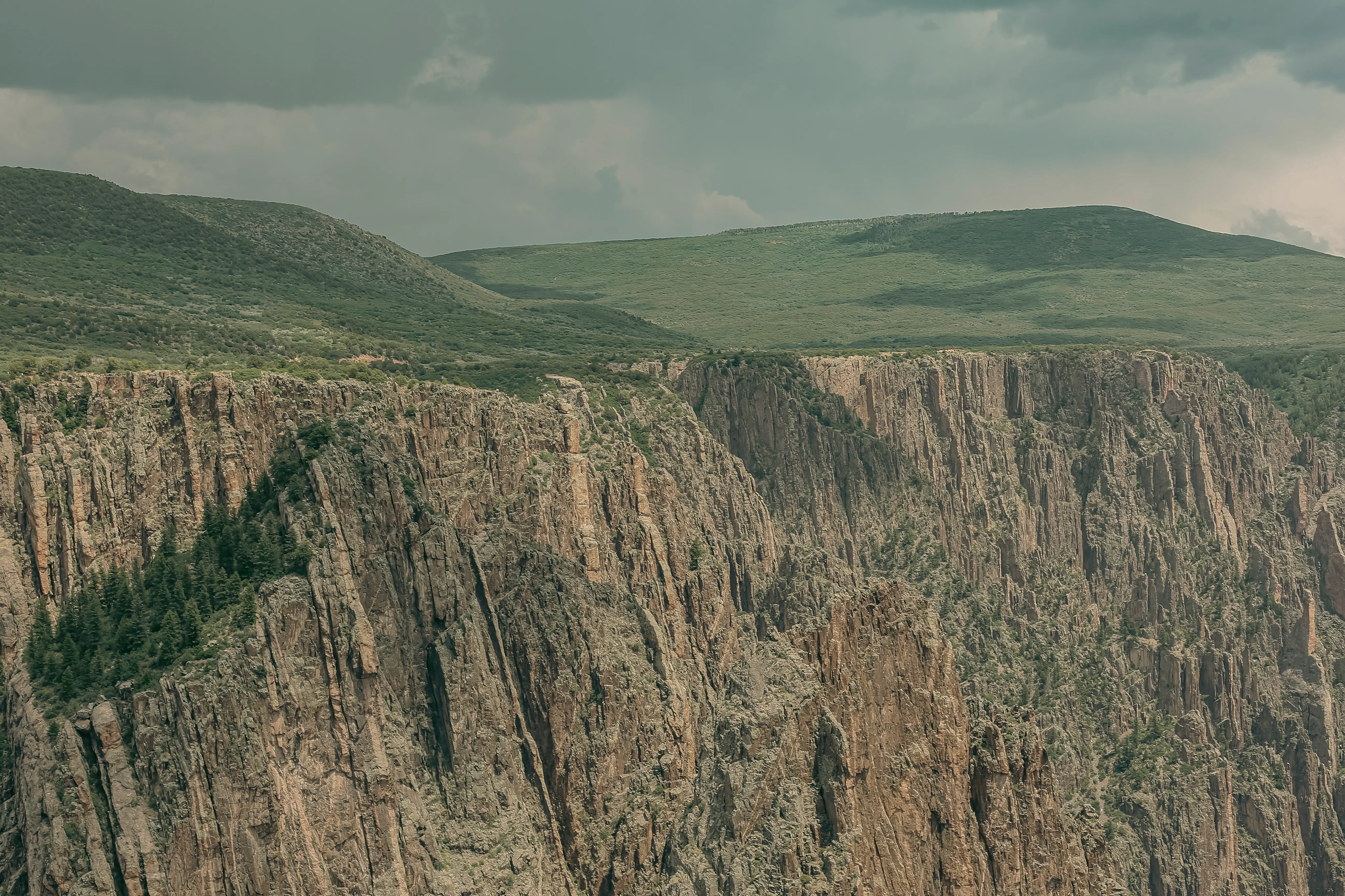 The steep walls of the Black Canyon of the Gunnison, Colorado.
