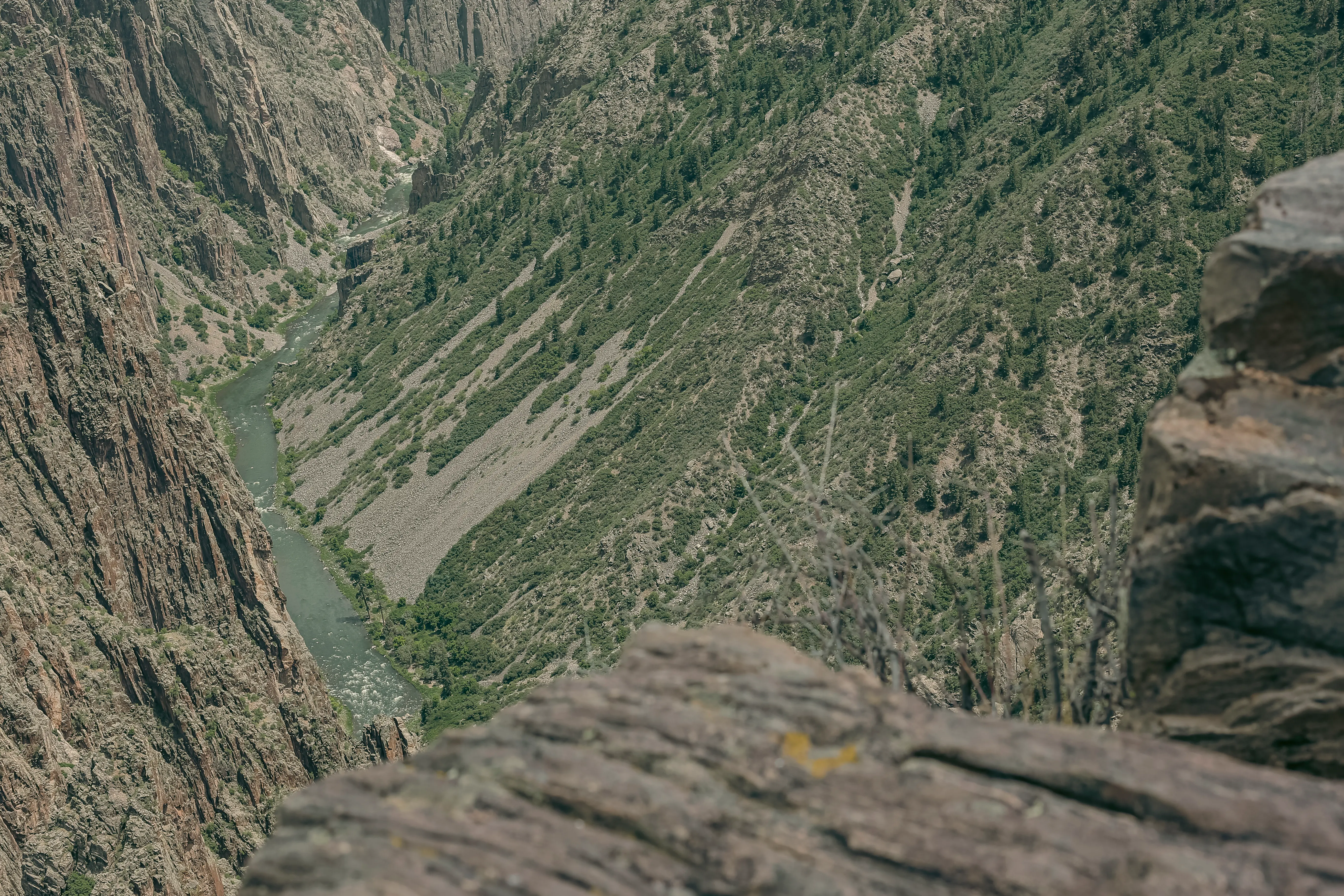 The steep walls of the Black Canyon of the Gunnison, Colorado.