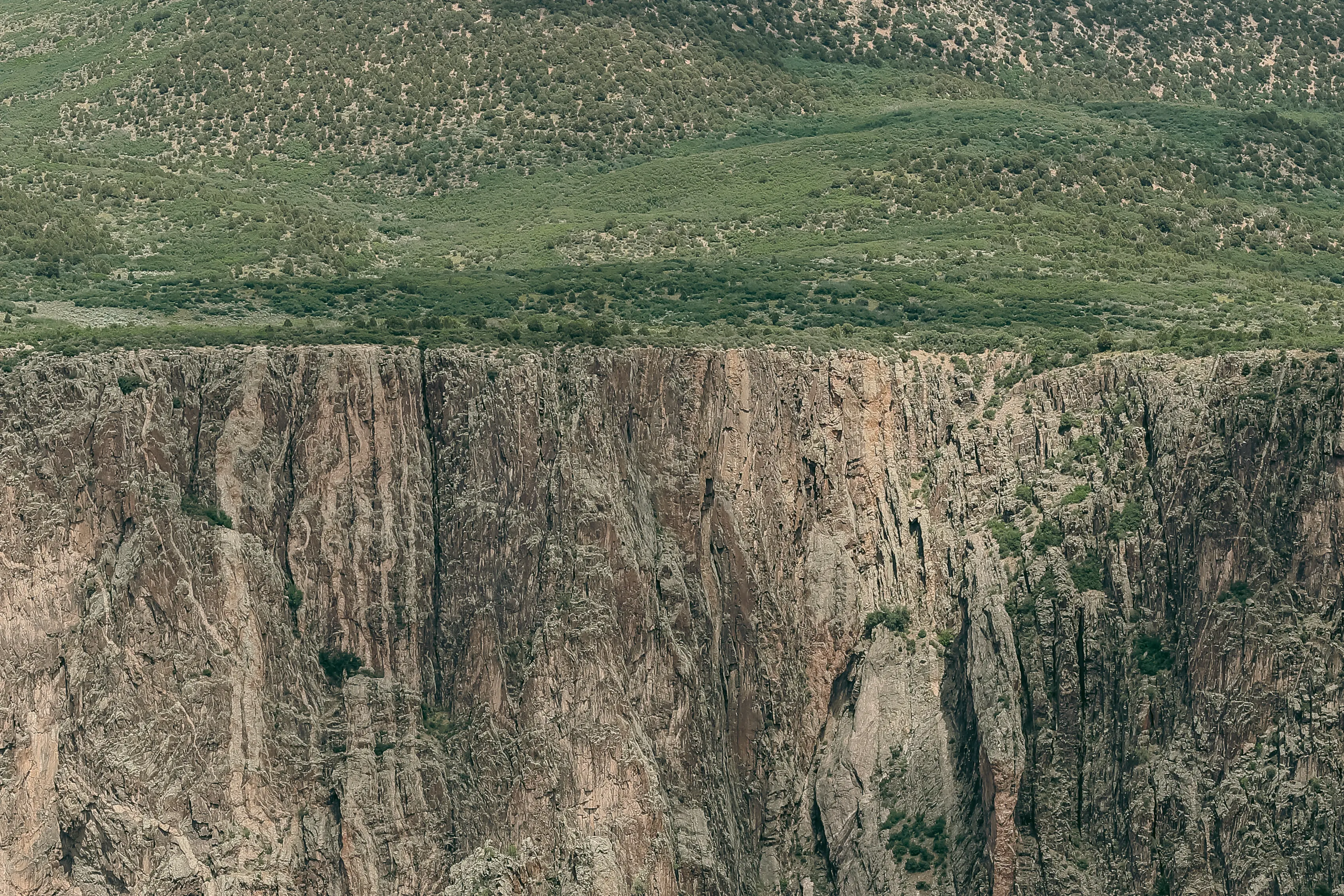 The steep walls of the Black Canyon of the Gunnison, Colorado.