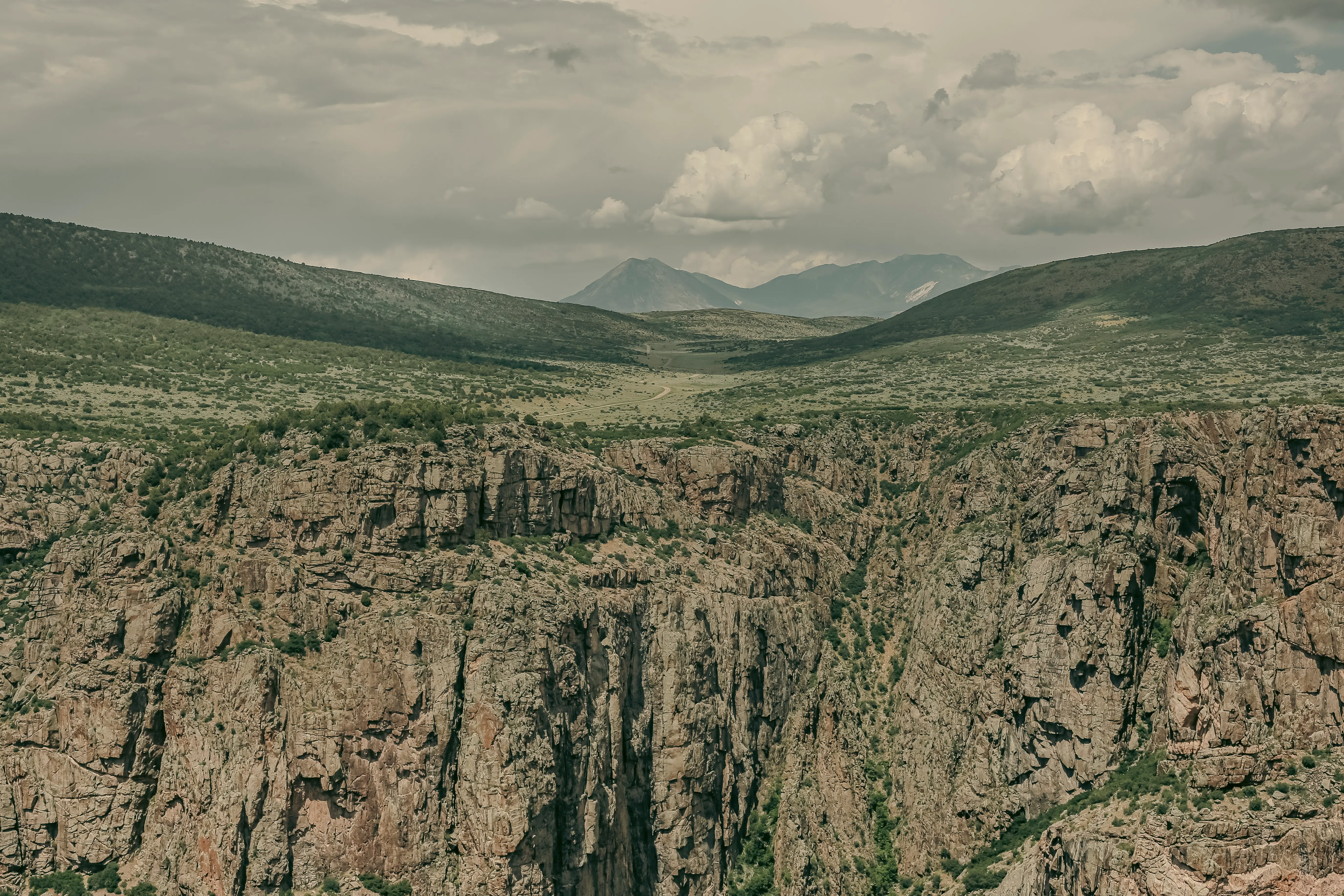 The steep walls of the Black Canyon of the Gunnison, Colorado.