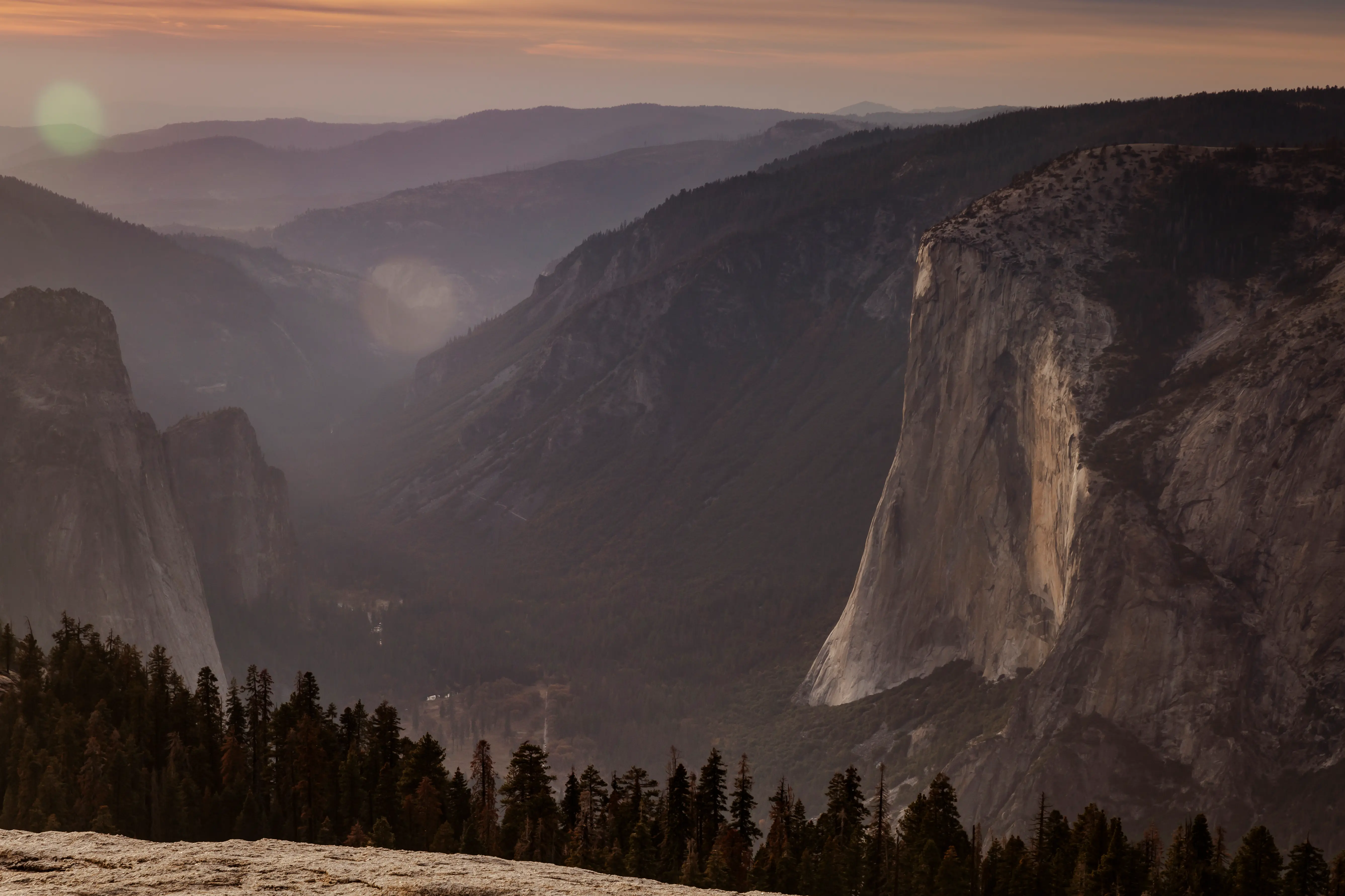 Autumn light across Yosemite Valley, California.