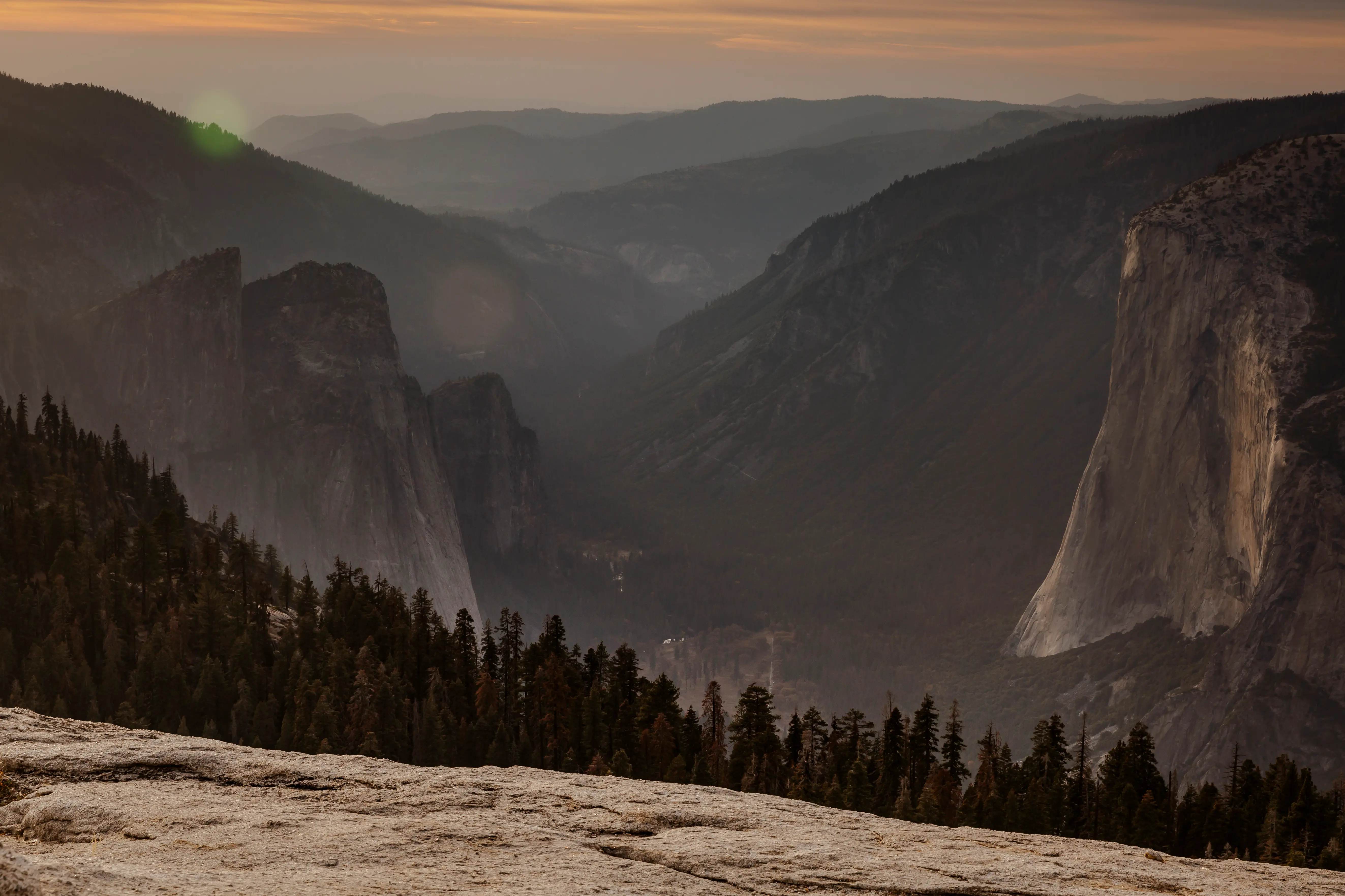 Autumn light across Yosemite Valley, California.