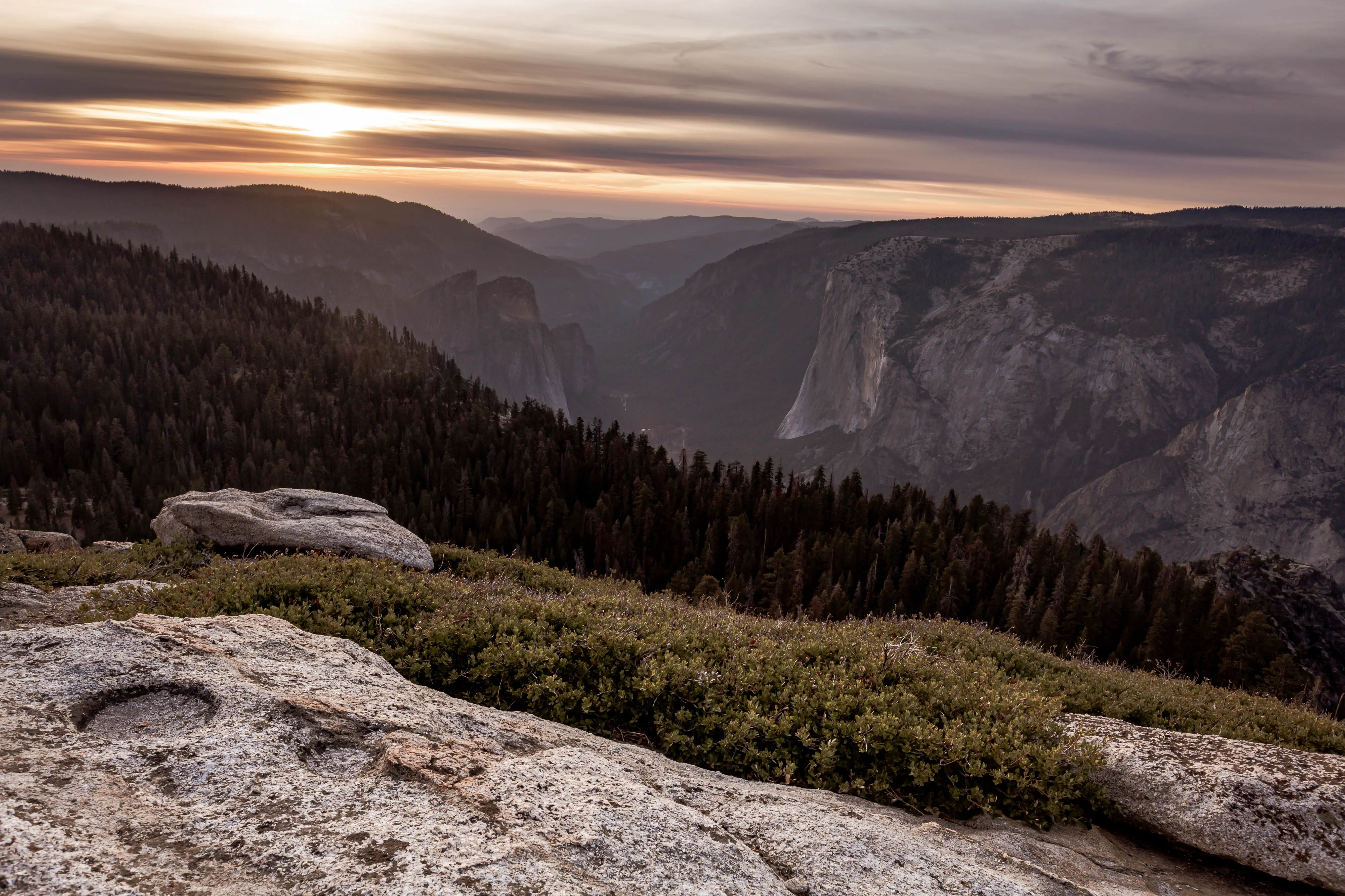 Autumn light across Yosemite Valley, California.