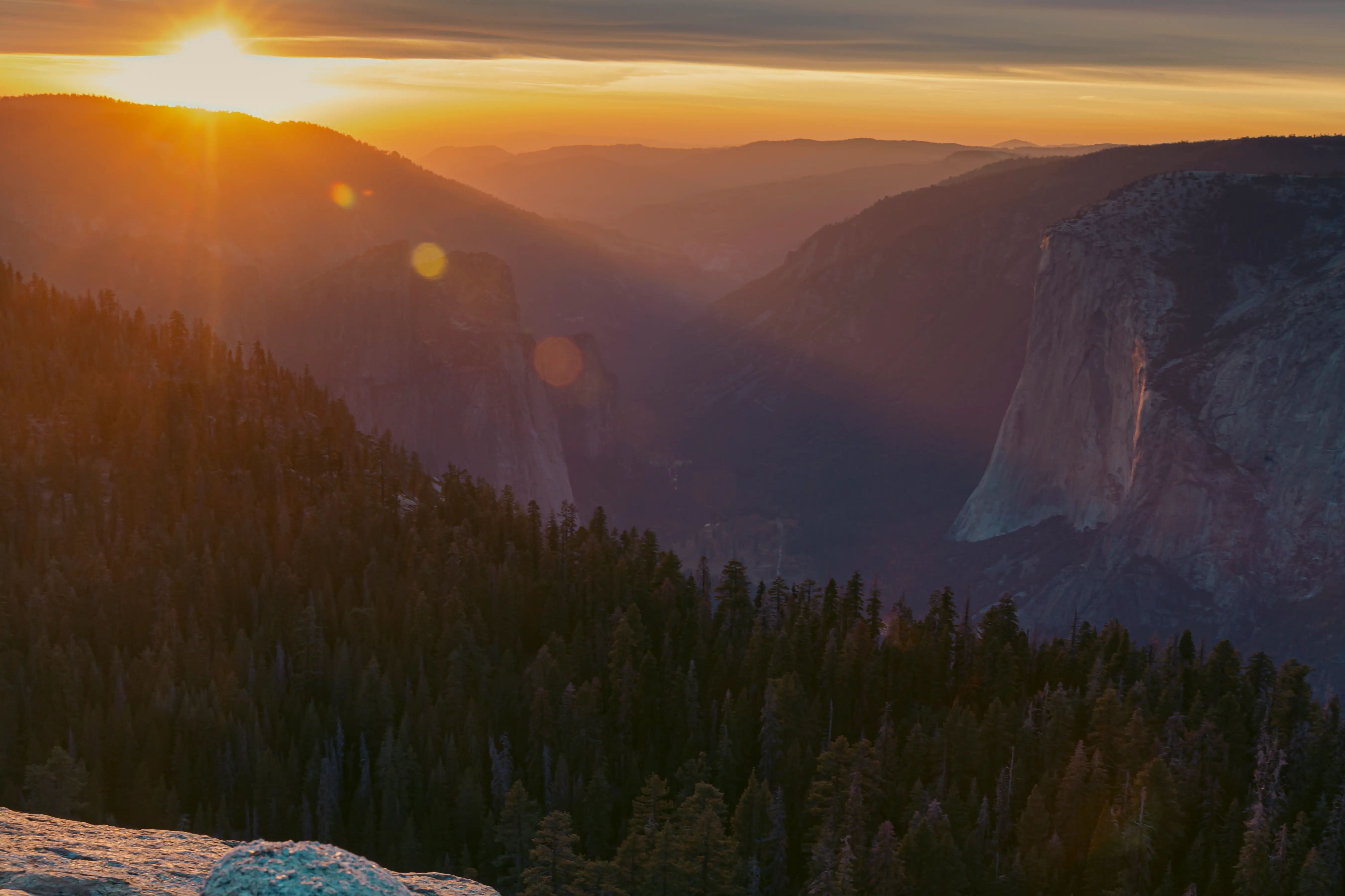 Autumn light across Yosemite Valley, California.